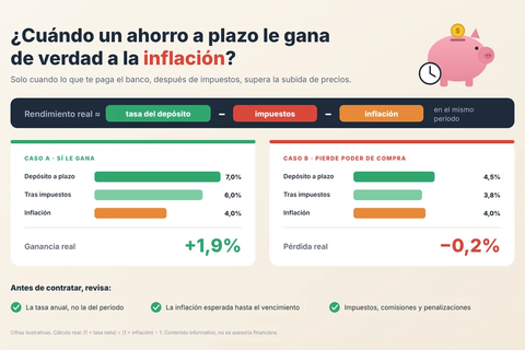 Cuándo un ahorro a plazo le gana de verdad a la inflación